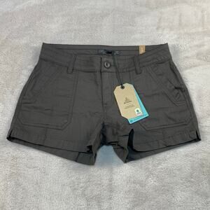 NWT Prana Elle Chino Shorts Womens 6 / 28 Dark Iron Hiking Outdoors 3" Inseam